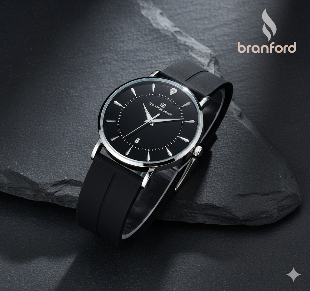 Men’s Slim Luxury Watch | Black & Silver Balloon Universe Point